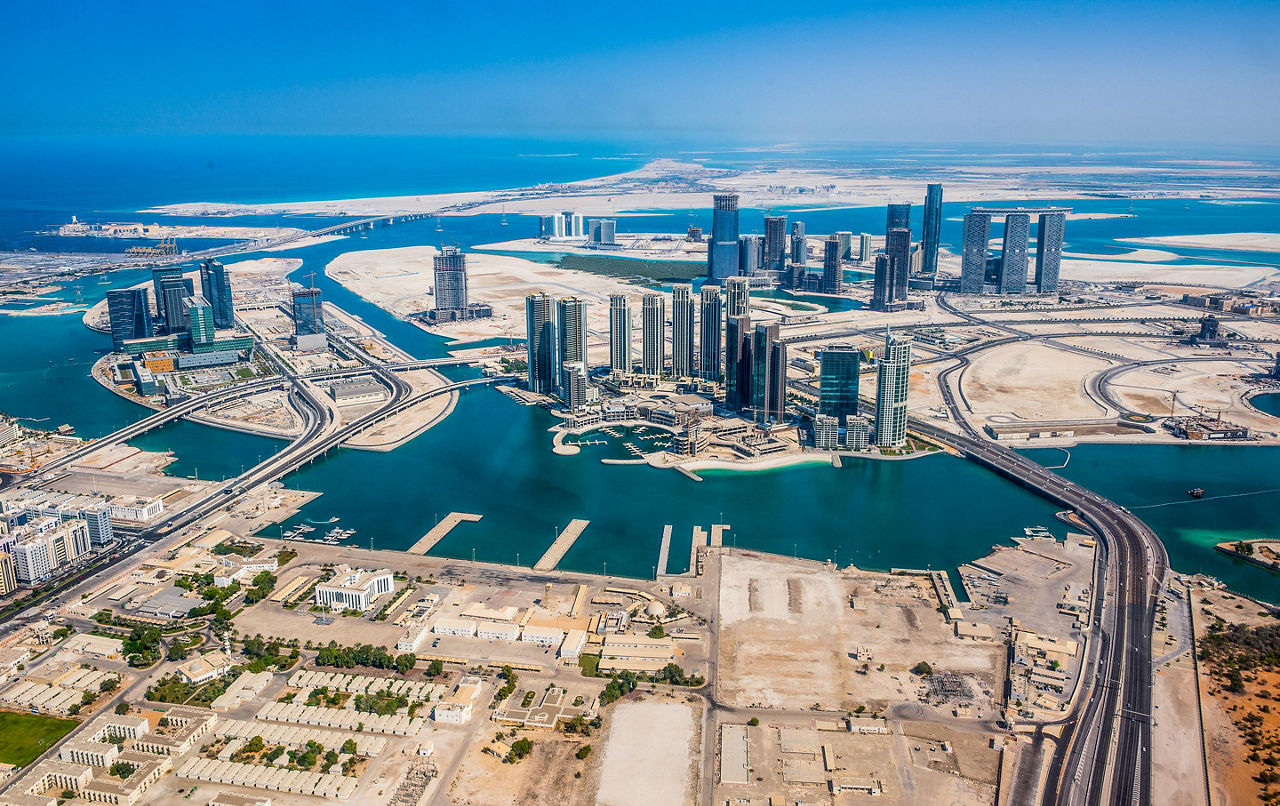Abu Dhabi, United Arab Emirates Aerial View
