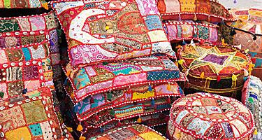 Handmade pillows sold at the local markets in Abu Dhabi, United Arab Emirates