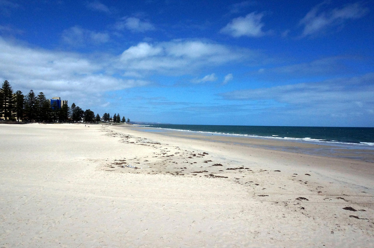 A sandy beach in Adelaide, Australia