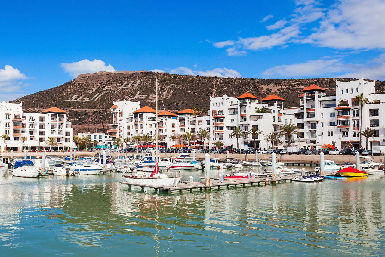 Agadir, Morocco, Harbour and Coastal Buildings