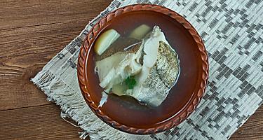 A bowl of fish soup