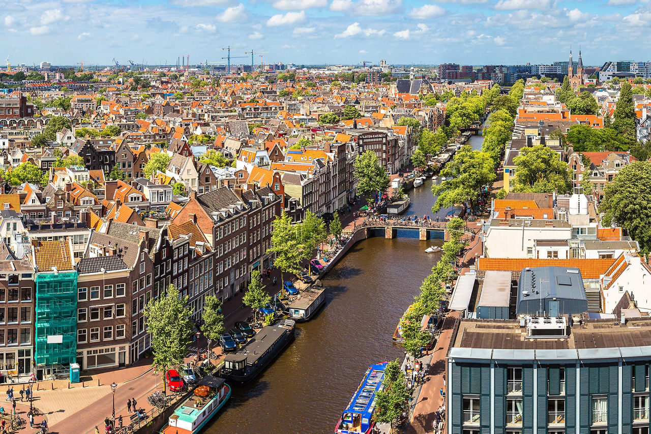 Amsterdam, Netherlands Aerial View