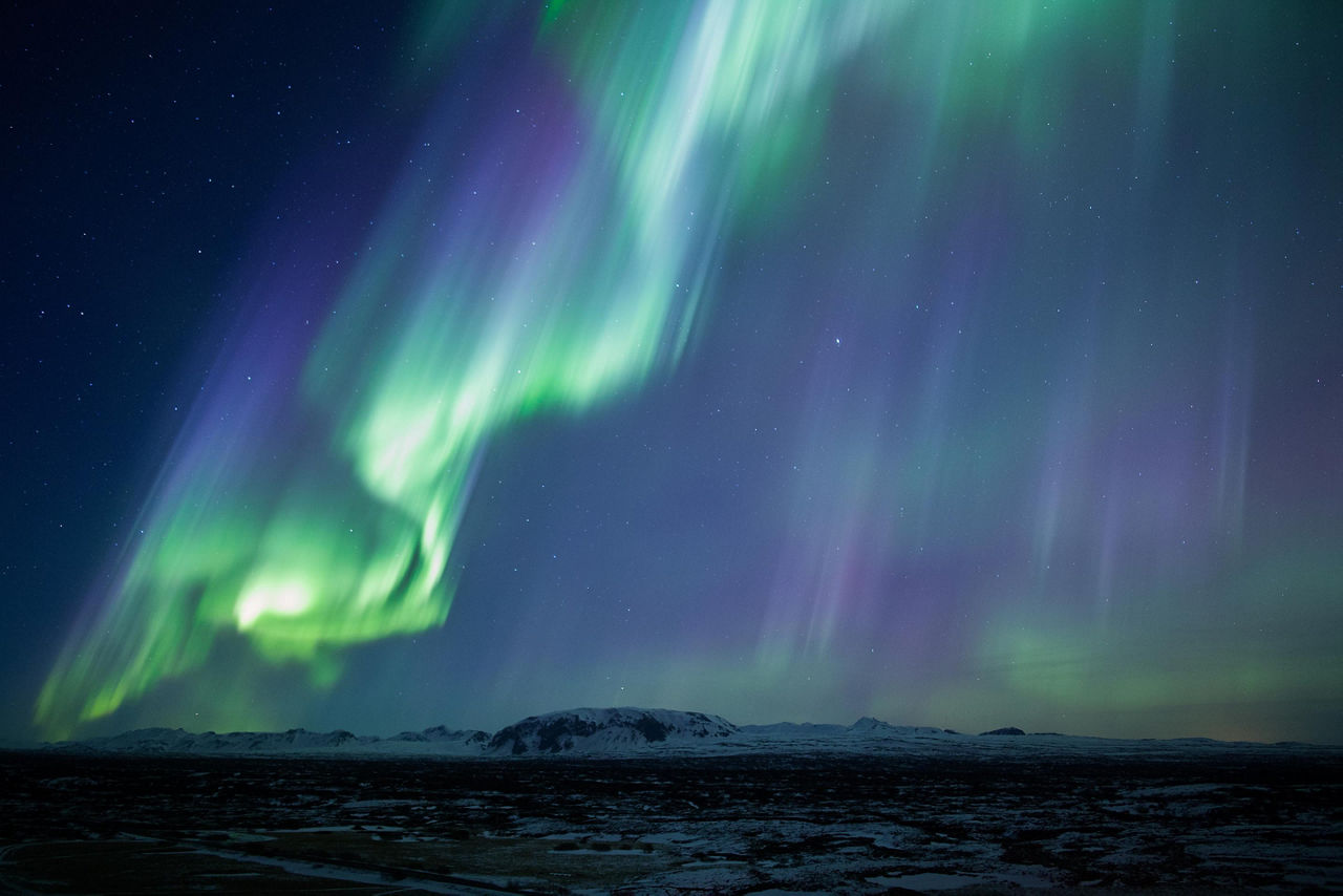 View of the Northern Lights, Arctic Circle 