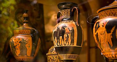 Various decorative Greek vases