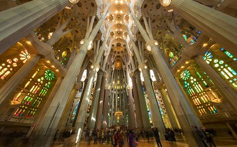 Spain Barcelona Sagrada Familia Cathedral Interior