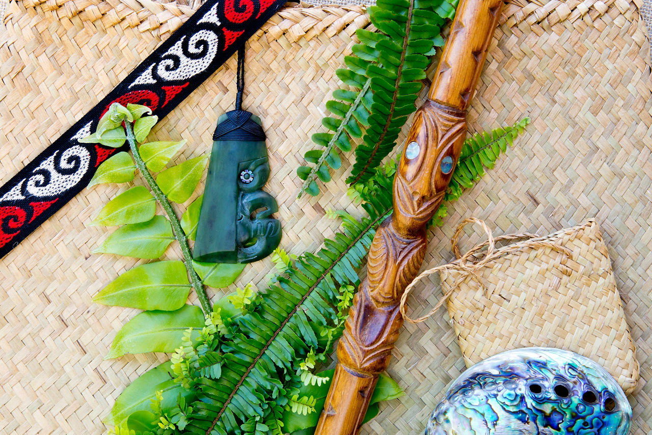 Shopping for jade carving necklaces in Bay of Islands, New Zealand