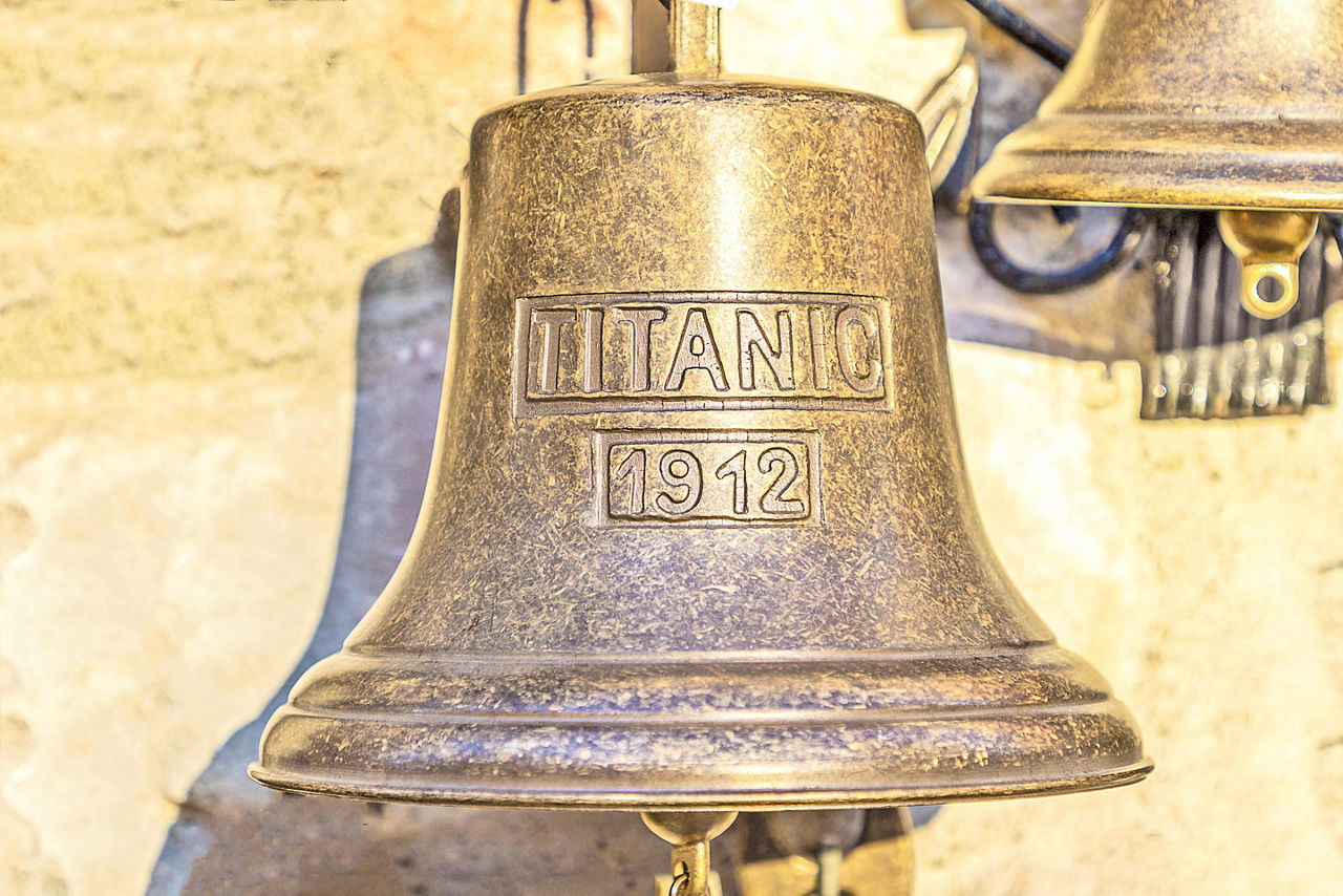 a replica souvenir bell from the titanic 