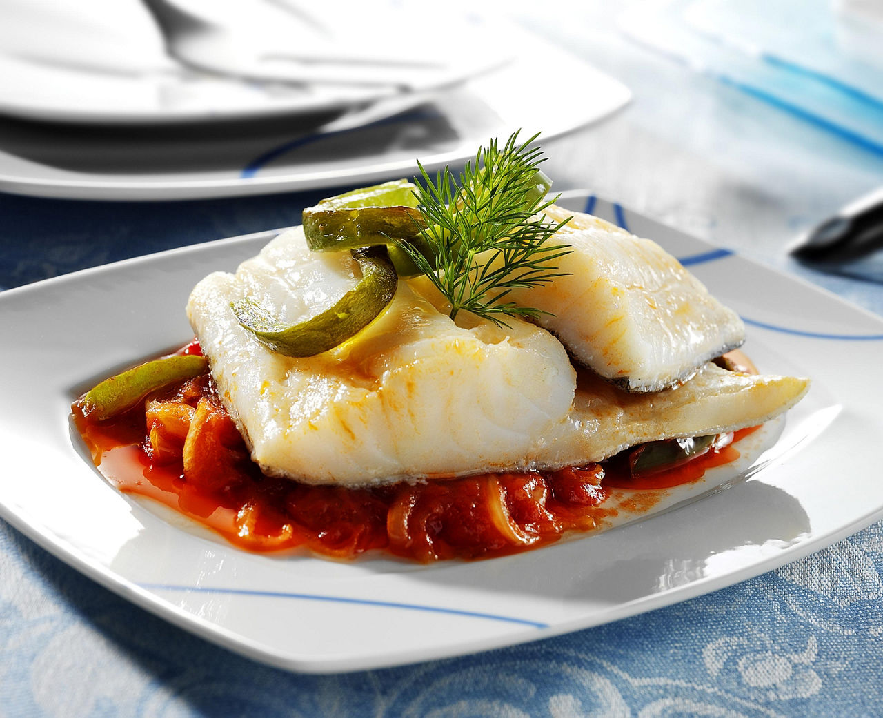 A Filet of Cod with Side Dished, Bilbao, Spain