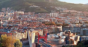 Aerial View of City, Bilbao, Spain 