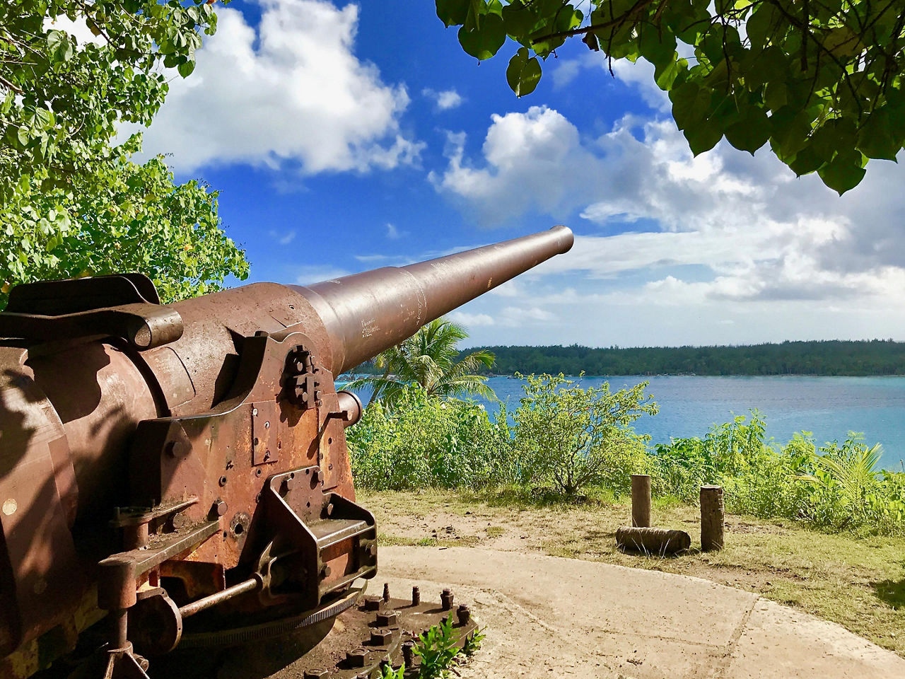 A World War 2 cannon in Bora Bora, French Polynesia