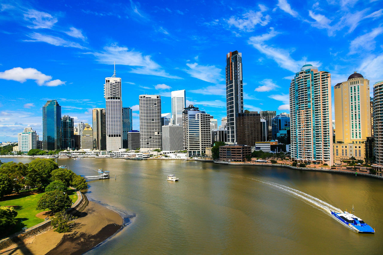 Brisbane, Australia Aerial view of Brisbane River