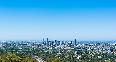 A panoramic view from Mount Coot-Tha lookout in Australia