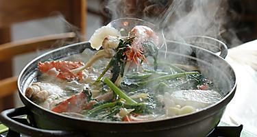 Seafood soup cooked in Jagalchi fish market in South Korea in Busan