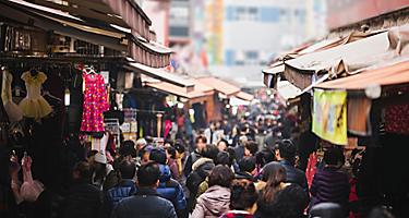 Shopping in traditional markets in Busan, South Korea
