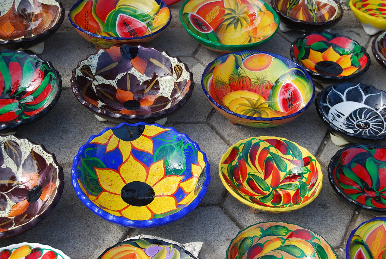 Various decorative Mexican bowls for sale