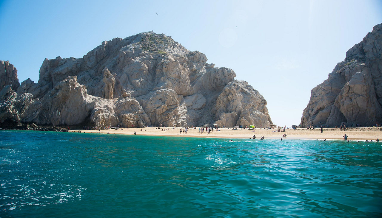 Cabo San Lucas, Mexico, Lovers beach view from sea