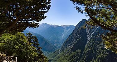 View of the Samaria Gorge in Chania, Crete