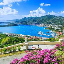 Caribbean, St Thomas US Virgin Islands. Panoramic view.