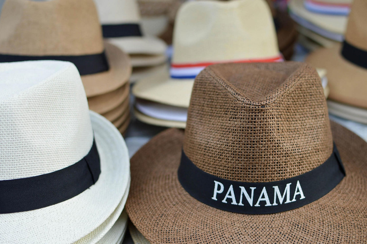 Panama Hats sold in Colon, Panama