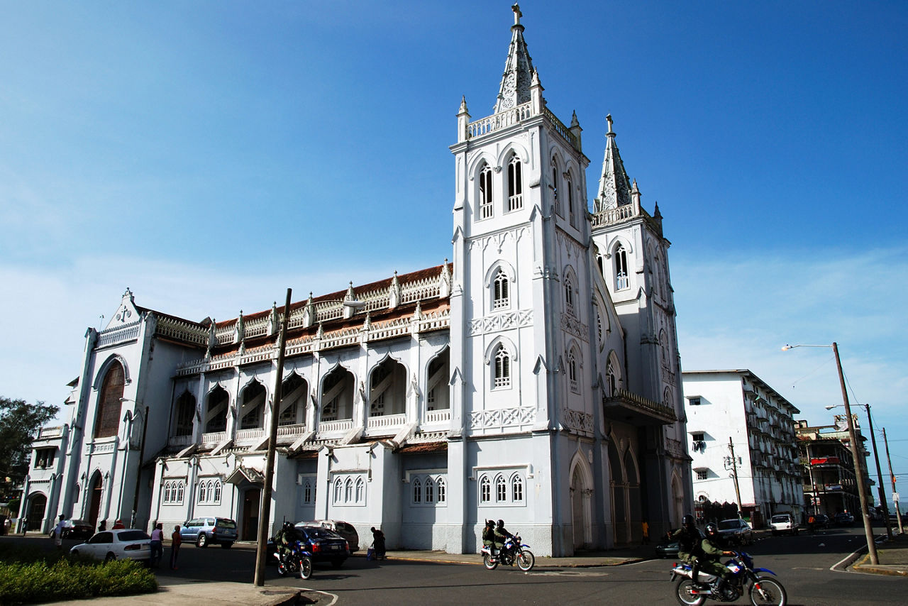 The Inmaculada Concepción Cathedral in Colon port-city (Panama).