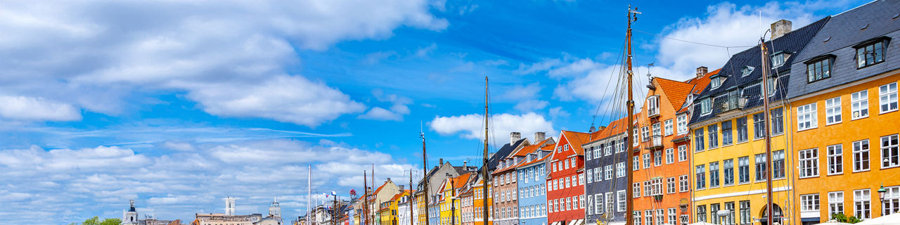 Denmark Copenhagan Nyhavn Harbor Traditional Local Homes