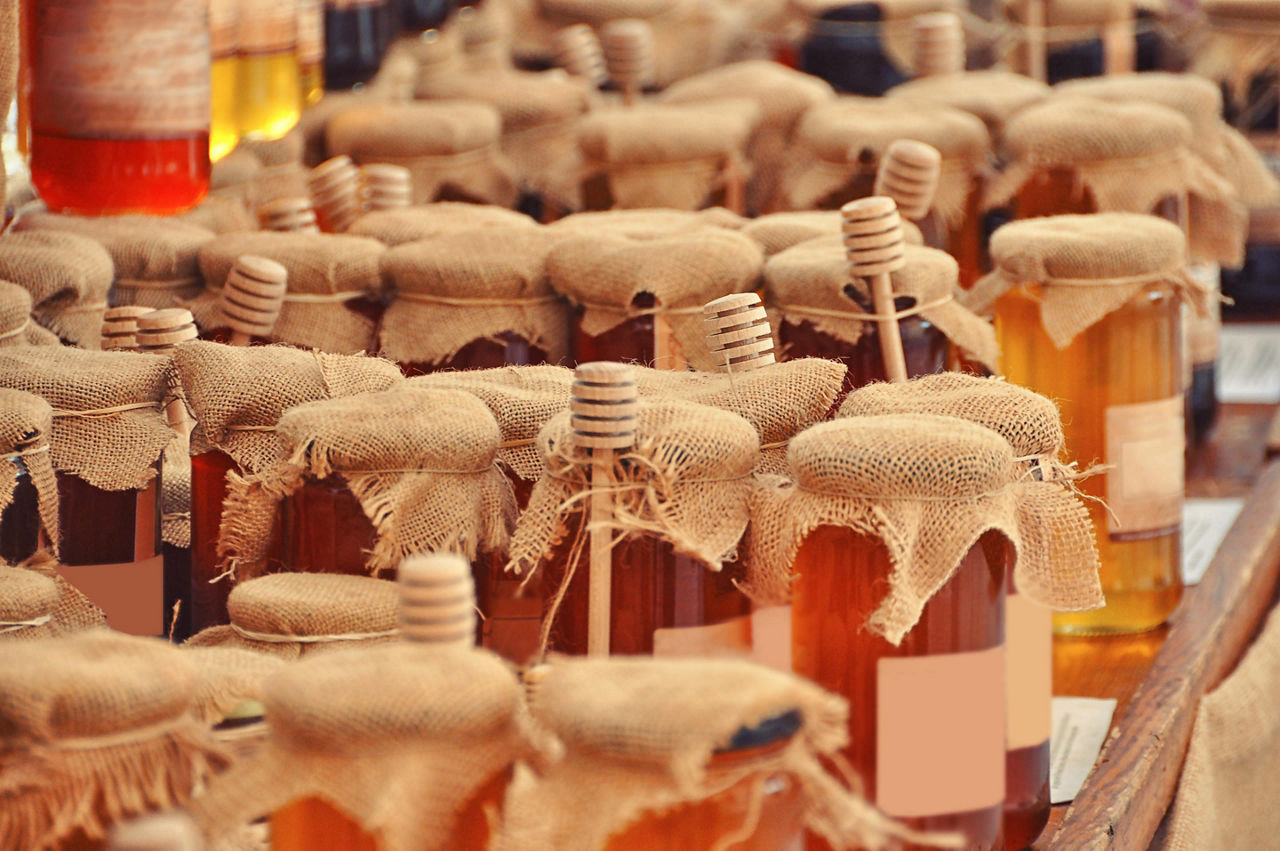 An Assortment of Honey at a Shop, Corner Brook, Newfoundland 