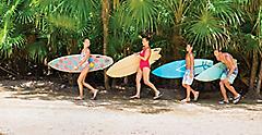 Mexico Cozumel Family Going Surfing