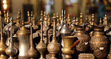 Arabic brass souvenirs for sale in Doha, Qatar