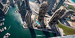 Dubai, United Arab Emirates Skyscrapers Aerial View
