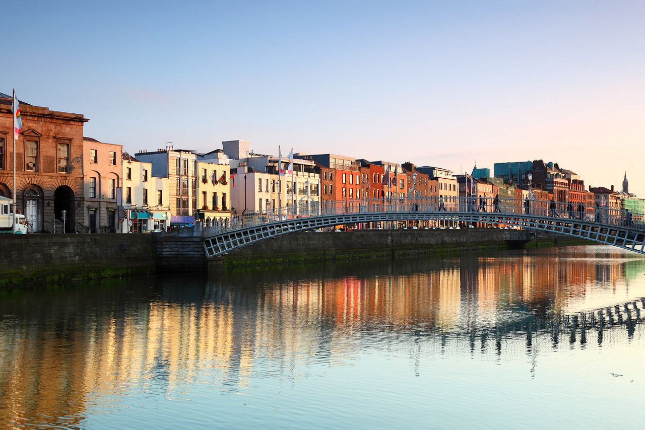 Ireland Dublin River Liffey Sunset