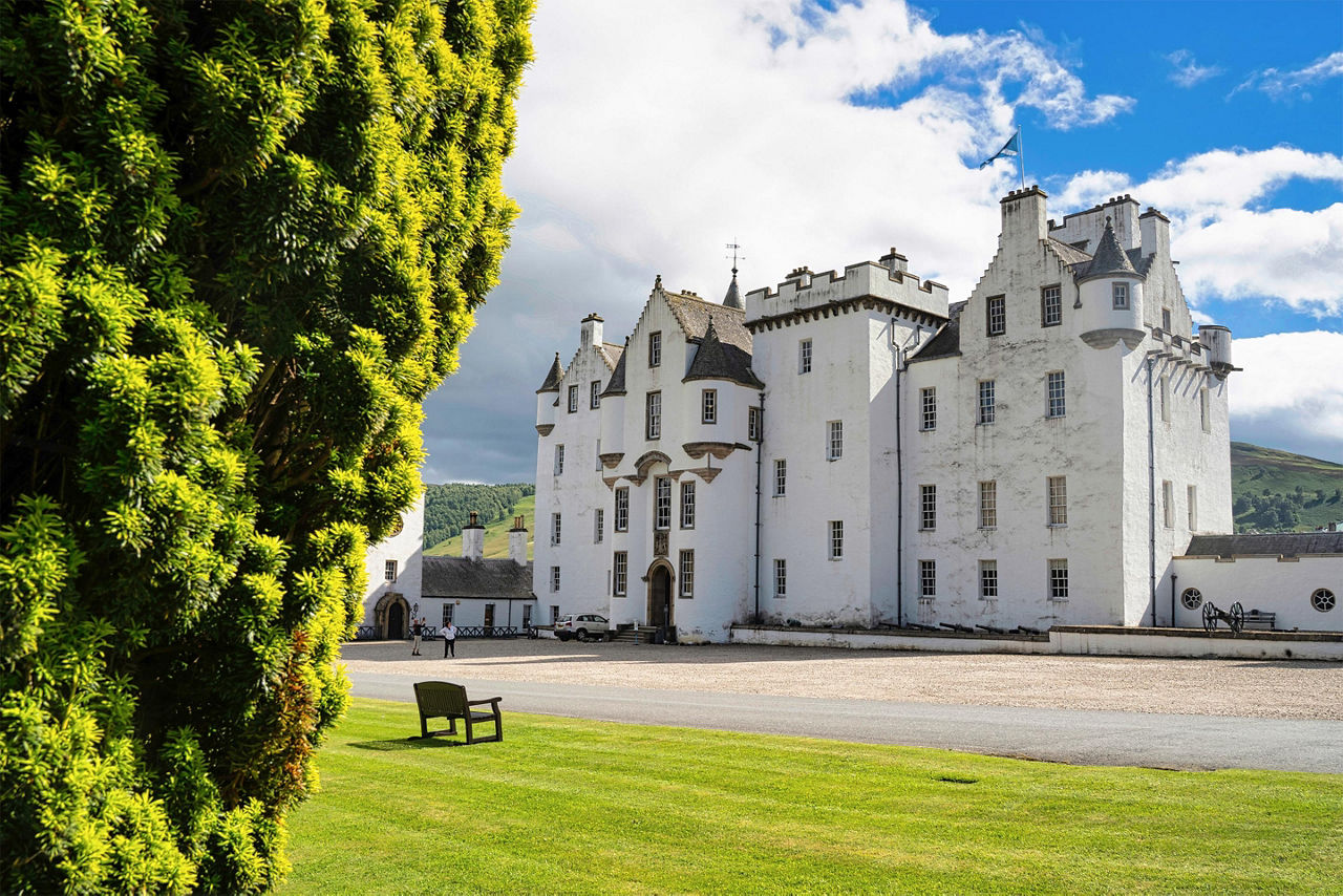 View of Castle Blair Atholl in summer