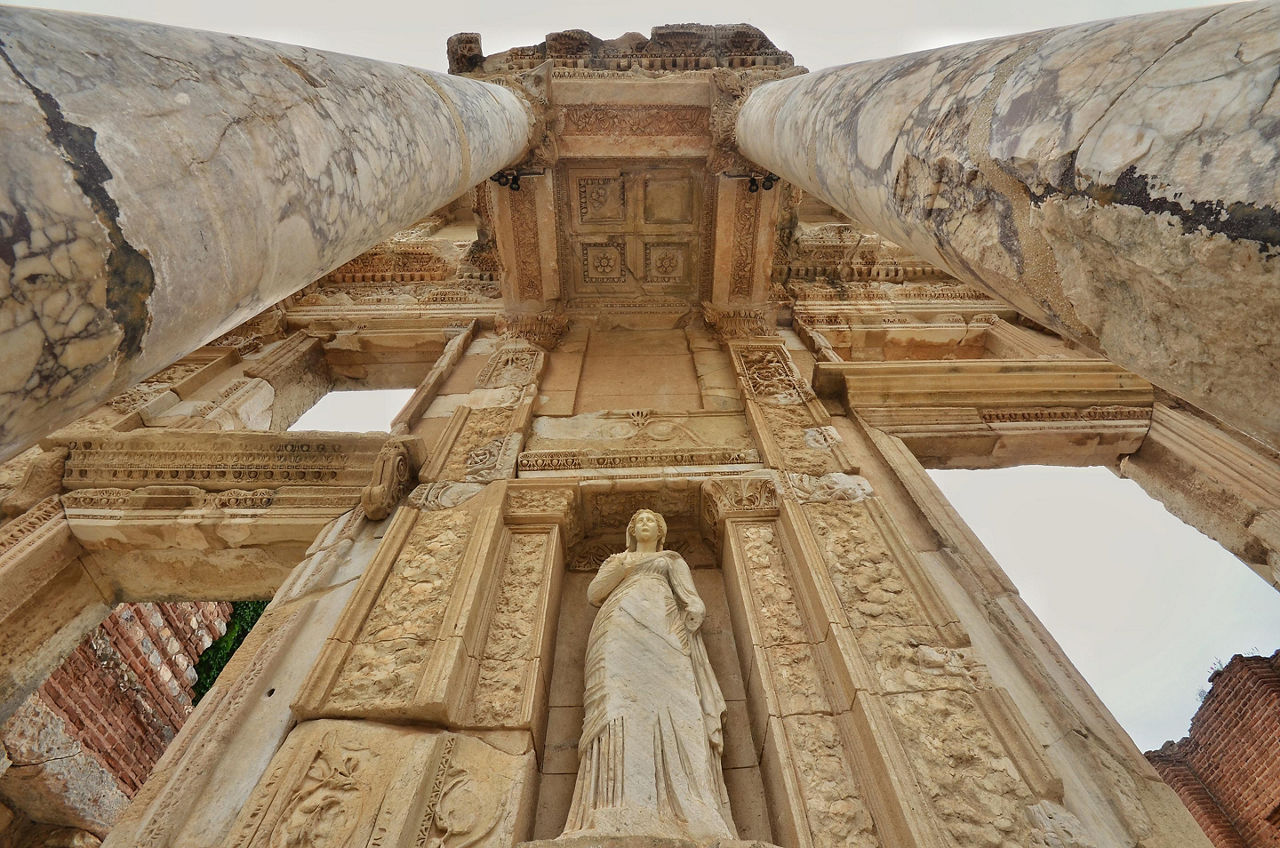 Ephesus (Kusadasi), Turkey, Celsus Library Close Up