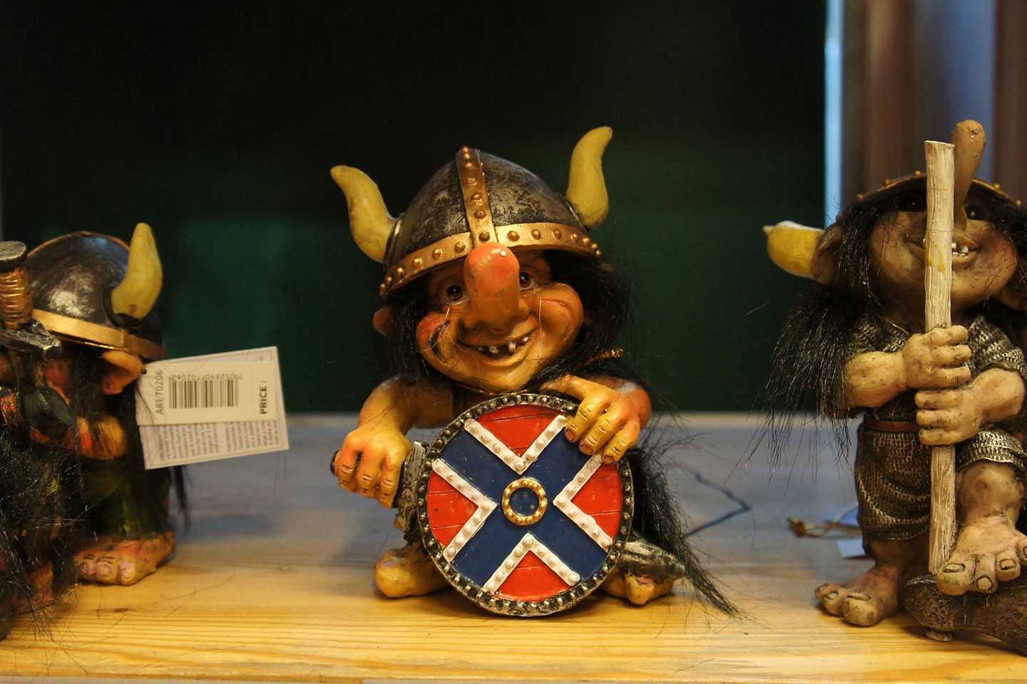 Purchase whimsical troll figurines in wood, ceramic, or resin as playful Ålesund souvenirs. - Ålesund, Norway
