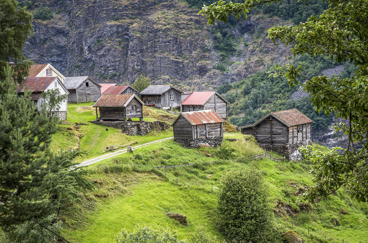 Historic Wood Homes, Flam, Norway