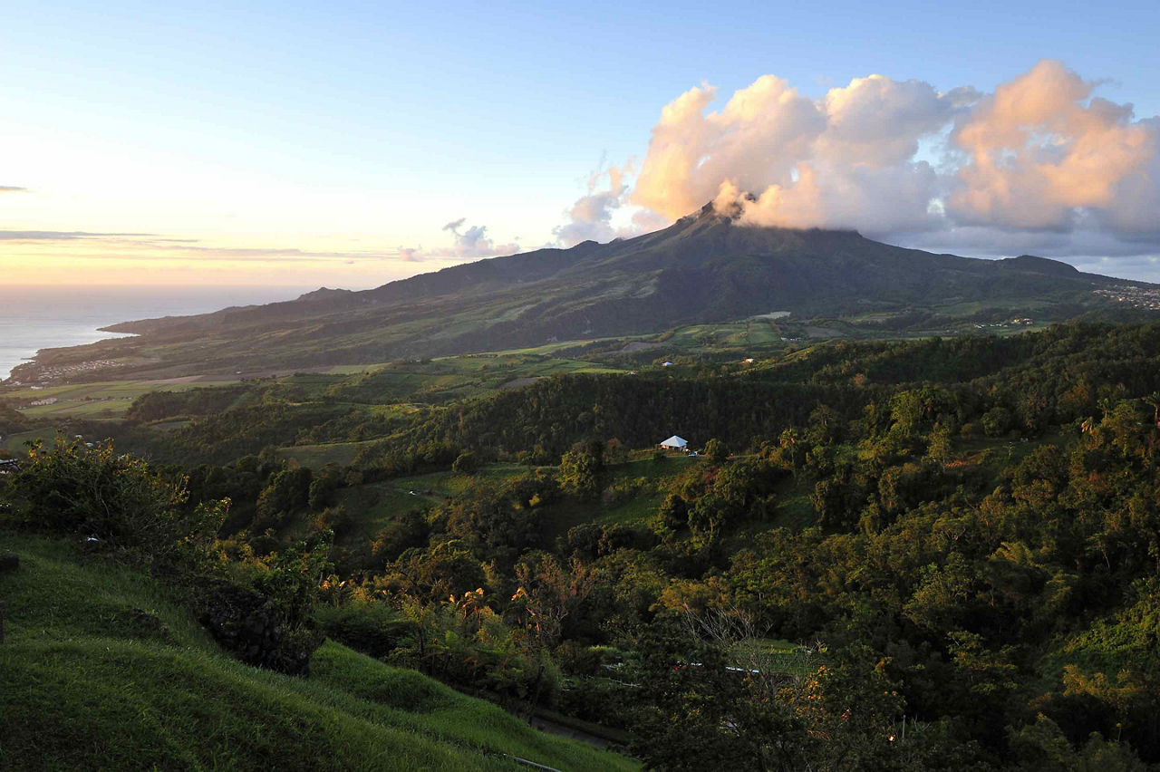 Mount Pelée Volcano in Northern Martinique, Fort de France, Martinique