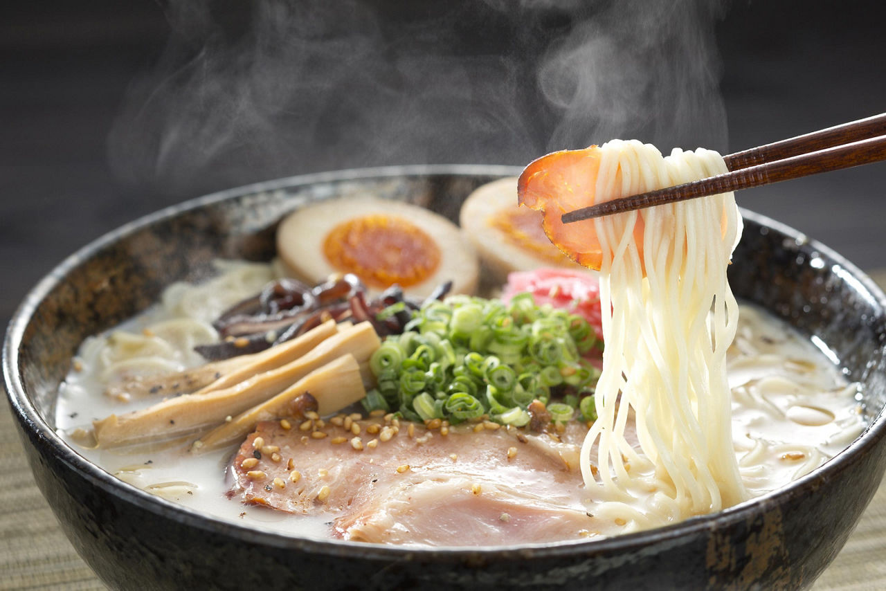Ramen noodles is a local cuisine in Fukuoka, Japan