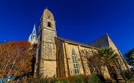 Historic St. Mary's Catholic Church in Fredericksburg. Texas.