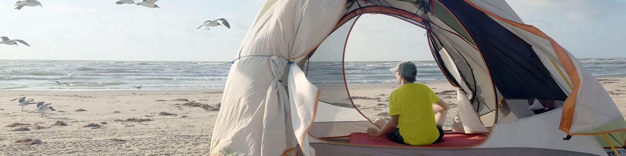 Tent Beach Camping in Galveston