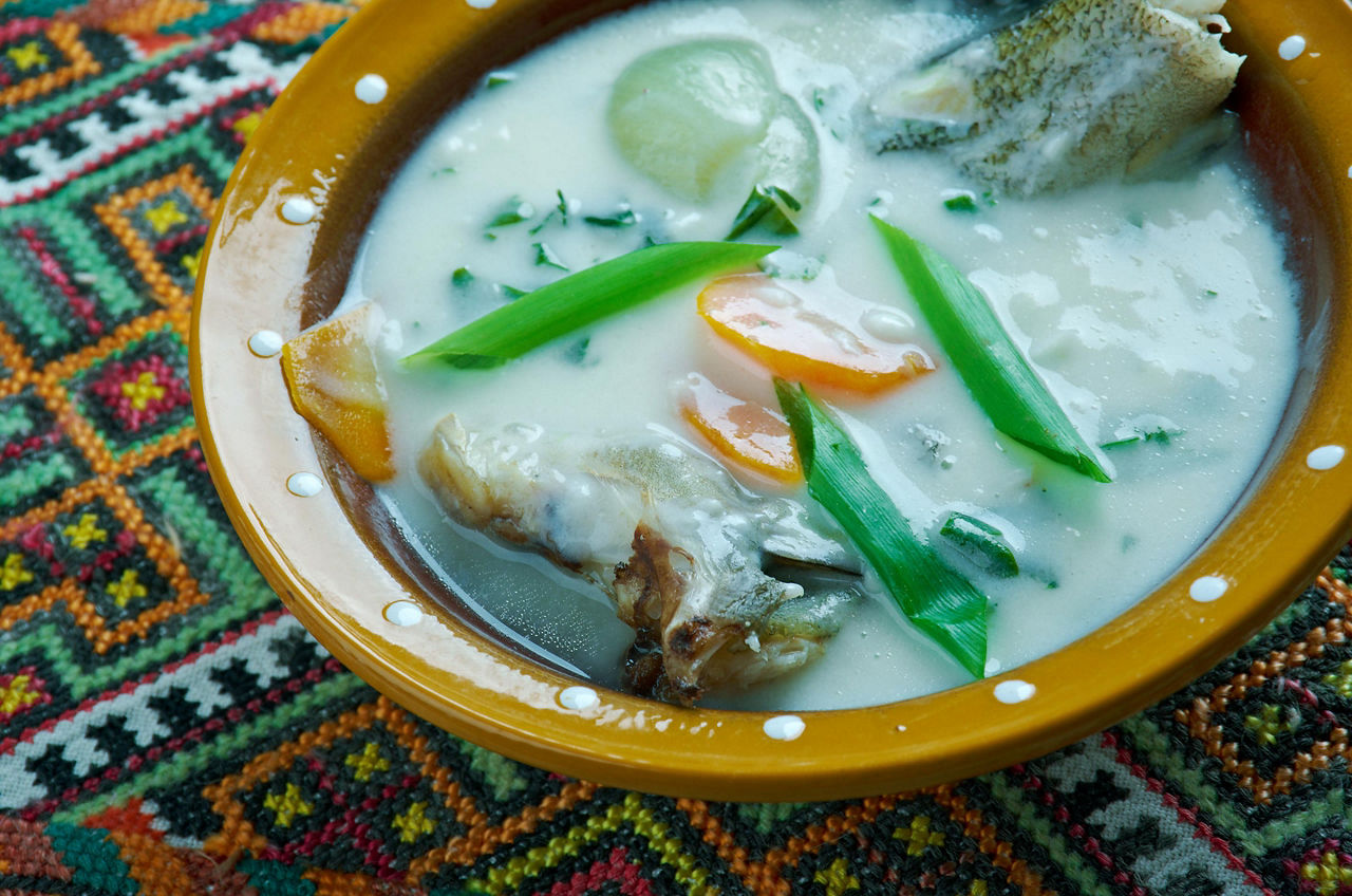 A bowl of fish soup in Poland