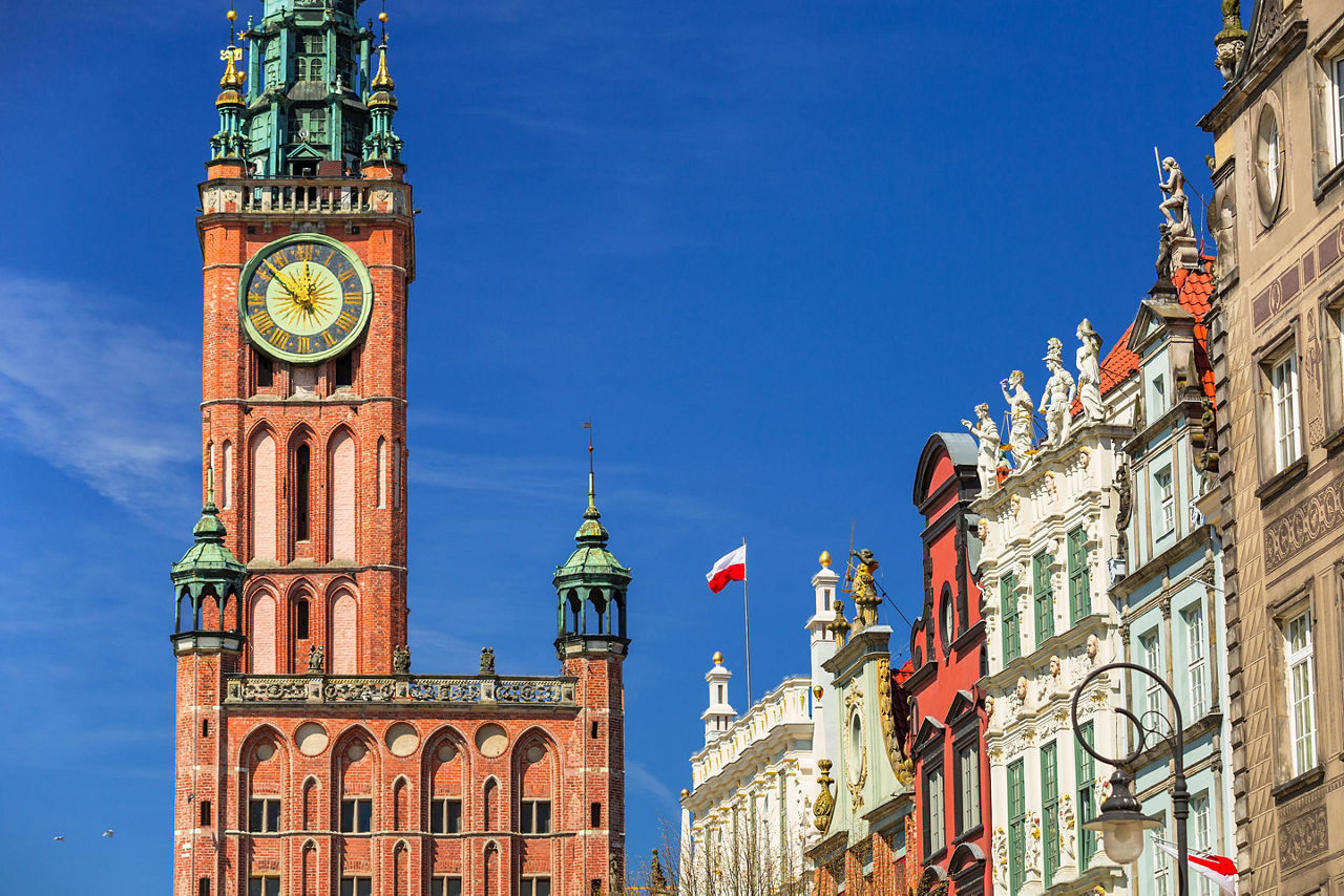 The city hall building in Gdansk, Poland