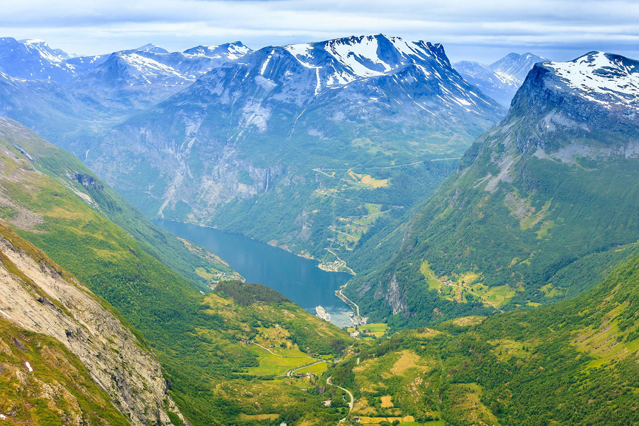 View of a fjord from Dalsnibba Mountain