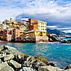 Coastal view of the Boccadasse district of Genoa, Italy