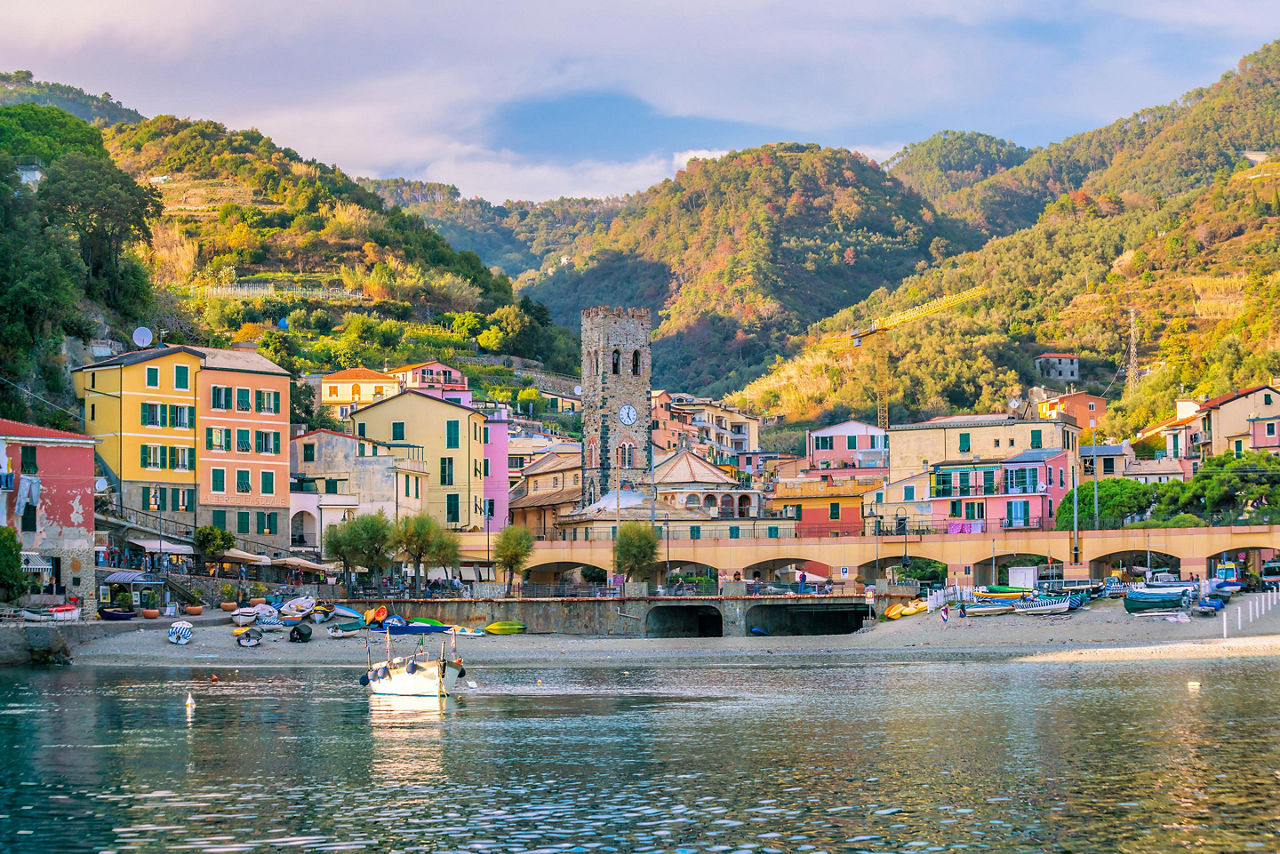 View of a seaside village in Cinque Terre