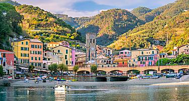 View of a seaside village in Cinque Terre