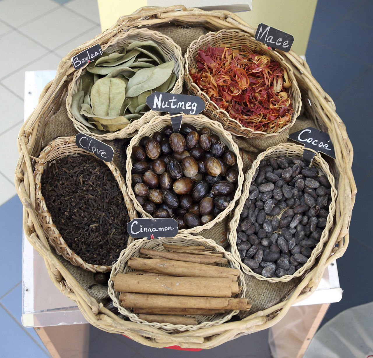 An Assortment of Spices Including Nutmeg, St. Georges, Grenada