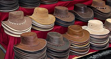 Australian leather hats made of kangaroo leather and cowhide