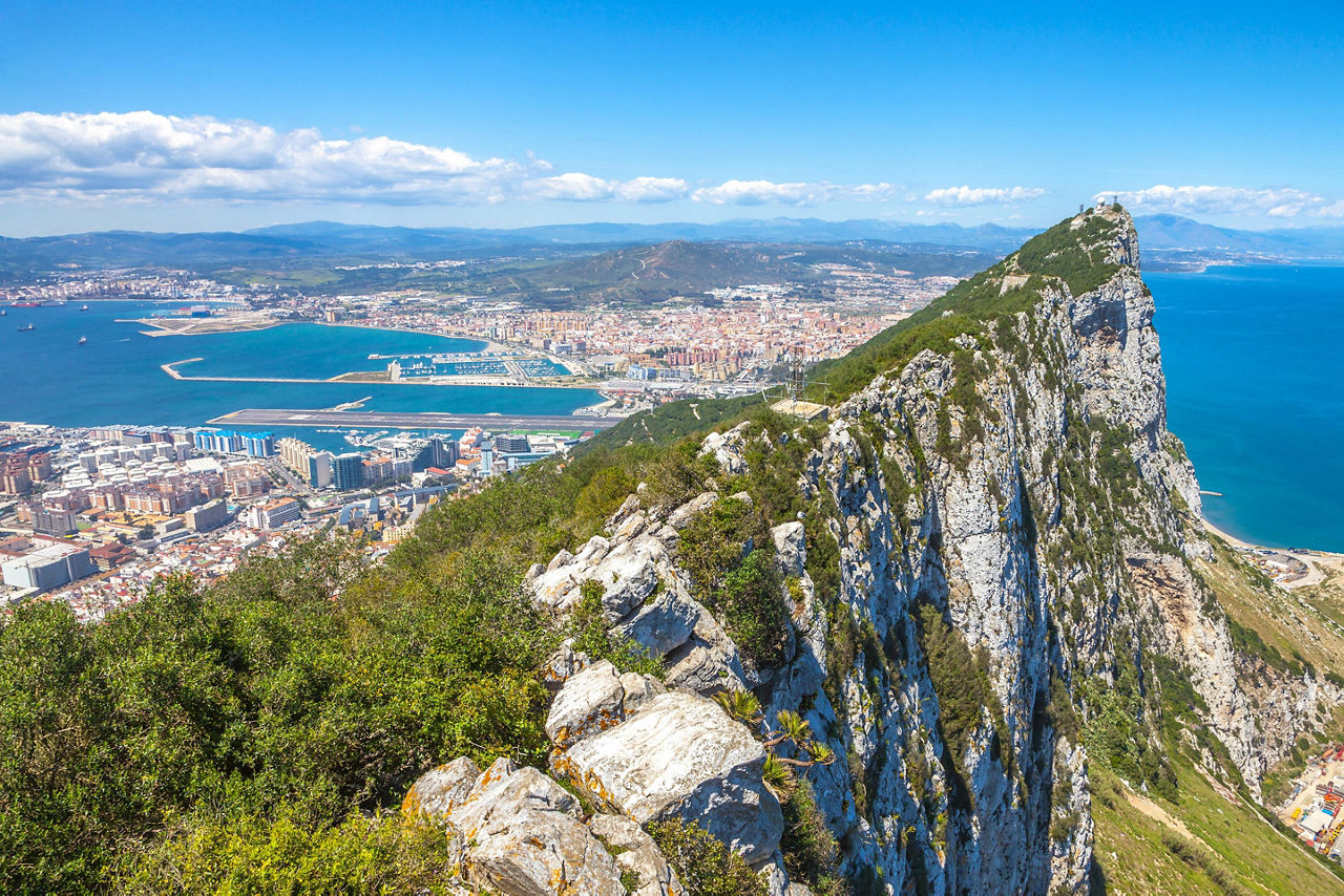 Gibraltar, United Kingdom, Aerial View Of Rock