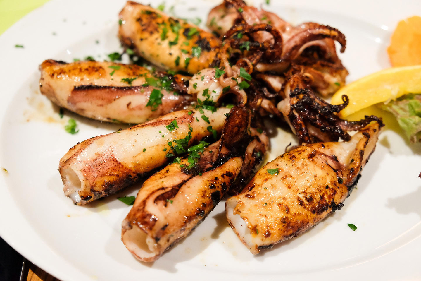 A plate of grilled octopus. - Gran Canaria, Canary Islands