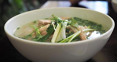 Pho ga, the chicken variety of pho (pho bo), a specialty in Hanoi, Vietnam