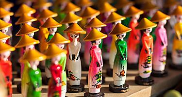 Traditional souvenir dolls sold in Hanoi, Vietnam